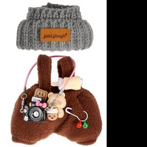 Labubu - Brown Overalls with Grey Hat